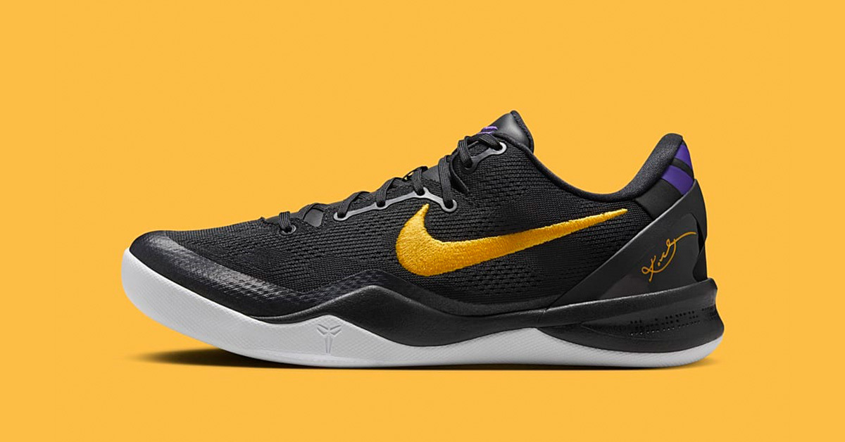 Der Nike Kobe 8 Protro "Black/University Gold" ist von Lakers-Trikots inspiriert